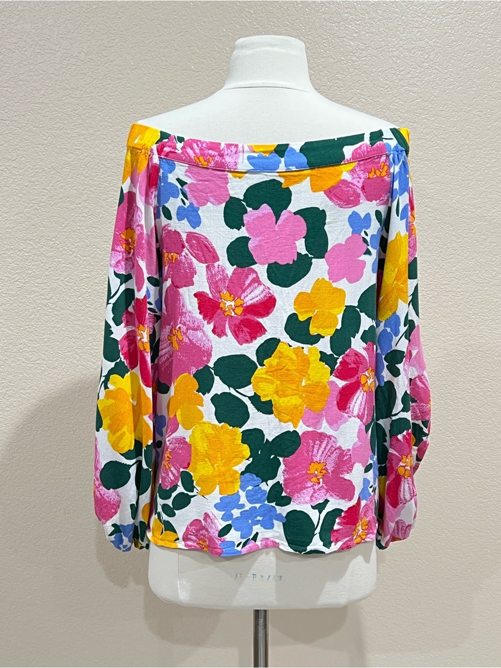 Sugarlips Floral Off Shoulder Balloon Sleeve Blouse Size Large - Picture 5 of 11